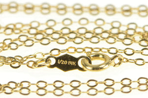 Gold Filled 1.4mm Chain Cable Oval Classic Link Necklace 17.75"