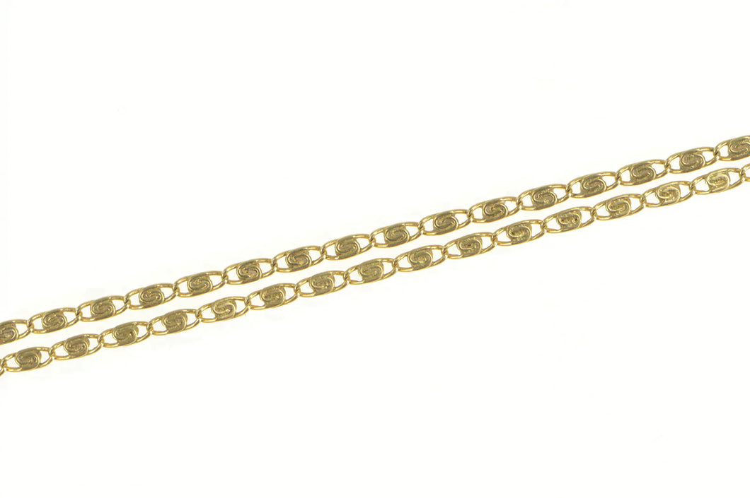 14K 1.8mm Spiral Link Pressed Fancy Chain Necklace 19