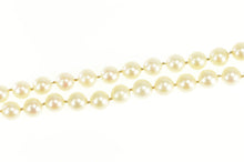 Load image into Gallery viewer, 14K Vintage Pearl Classic 6.5-7.0mm Strand Necklace 16.25&quot; White Gold
