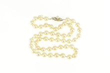 Load image into Gallery viewer, 14K Vintage Pearl Classic 6.5-7.0mm Strand Necklace 16.25&quot; White Gold
