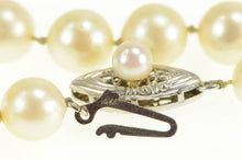 Load image into Gallery viewer, 14K Vintage Pearl Classic 6.5-7.0mm Strand Necklace 16.25&quot; White Gold