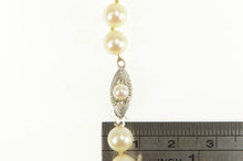 Load image into Gallery viewer, 14K Vintage Pearl Classic 6.5-7.0mm Strand Necklace 16.25&quot; White Gold