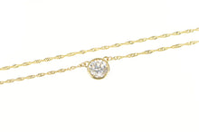 Load image into Gallery viewer, 10K Round Solitaire Cubic Zirconia Chain Necklace 16.5&quot; Yellow Gold