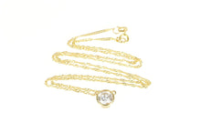 Load image into Gallery viewer, 10K Round Solitaire Cubic Zirconia Chain Necklace 16.5&quot; Yellow Gold