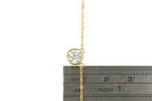 Load image into Gallery viewer, 10K Round Solitaire Cubic Zirconia Chain Necklace 16.5&quot; Yellow Gold