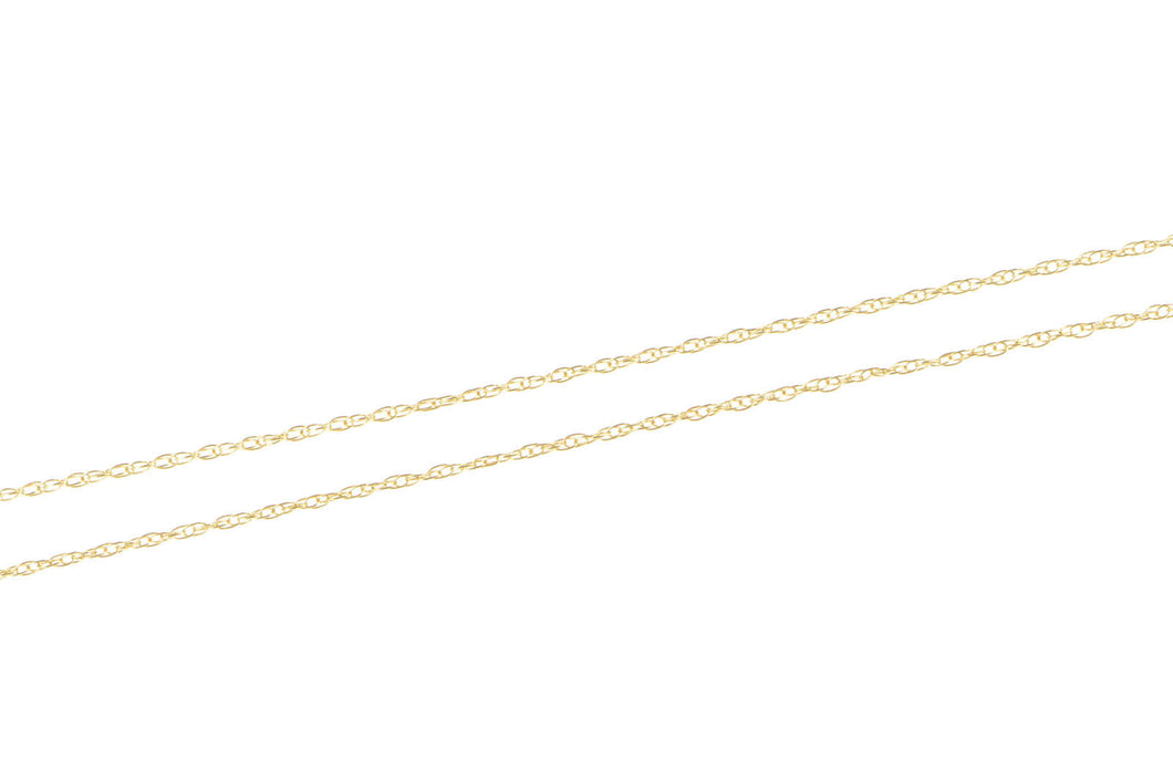 10K 0.5mm Rolling Twist Spiral Woven Chain Link Necklace 19