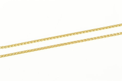 14K 1.1mm Foxtail Wheat Woven Link Chain Necklace 18