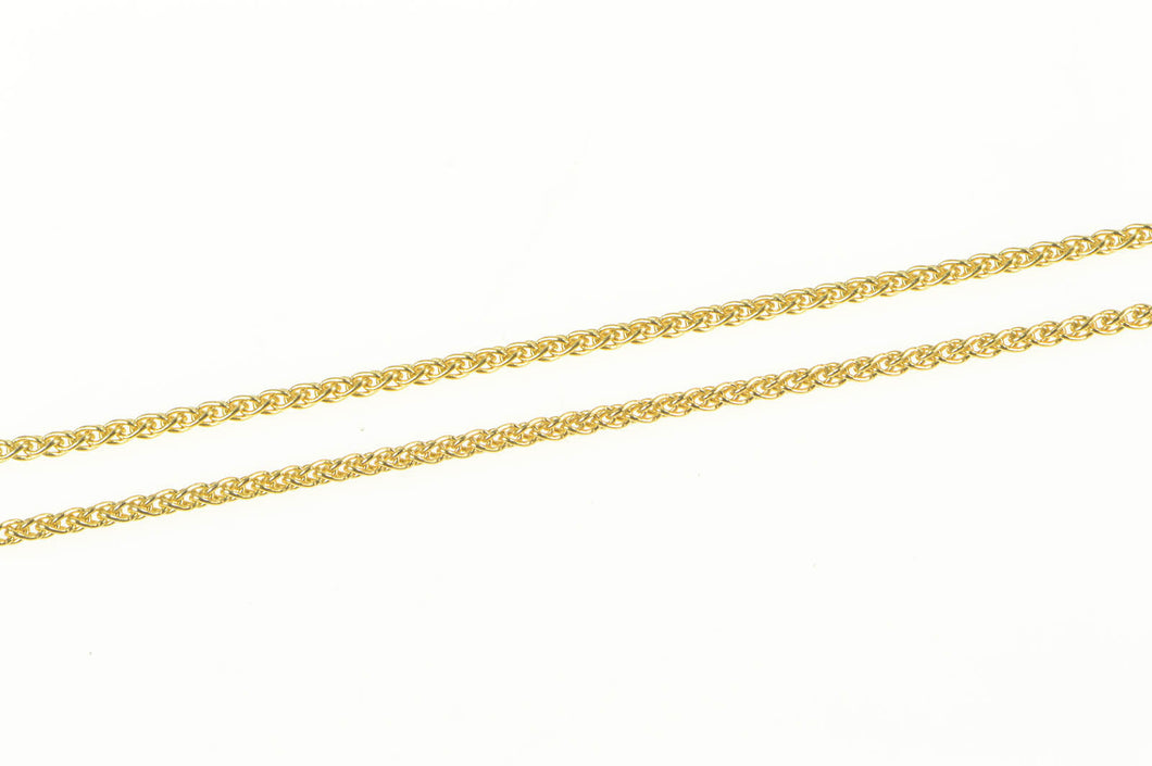 14K 1.1mm Foxtail Wheat Woven Link Chain Necklace 18