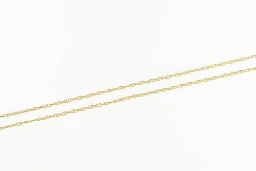 14K 0.8mm Simple Classic Rolling Twist Chain Necklace 19