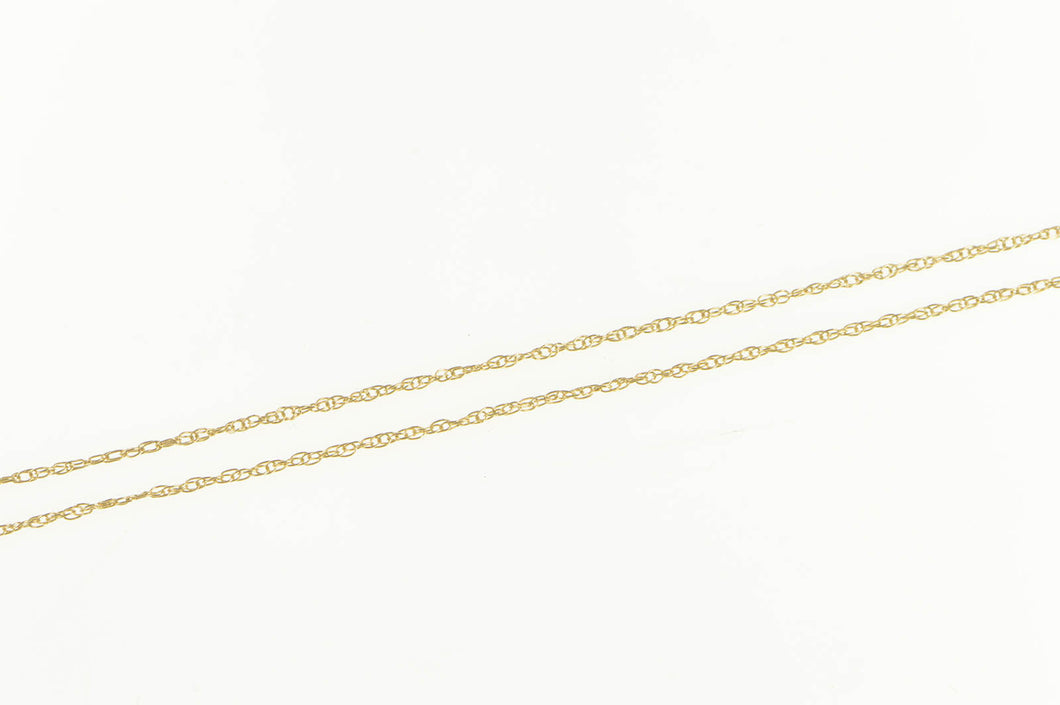 14K 0.8mm Simple Classic Rolling Twist Chain Necklace 19