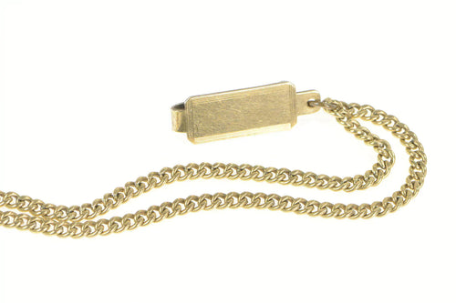 Gold Filled Victorian Curb Link Classic Tie Bar Watch Chain Necklace 15