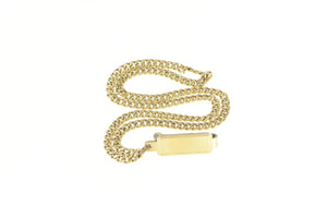 Gold Filled Victorian Curb Link Classic Tie Bar Watch Chain Necklace 15"