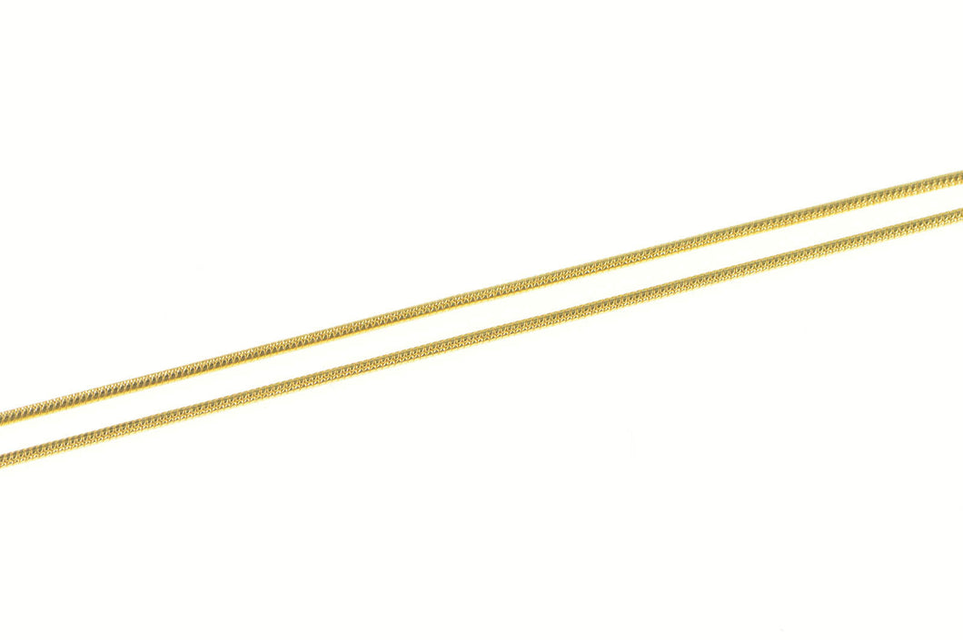 18K 0.8mm Snake Link Classic Vintage Chain Necklace 15.75