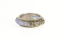 Load image into Gallery viewer, Sterling Silver 18K Gold Amethyst Beaded Ornate Band Ring