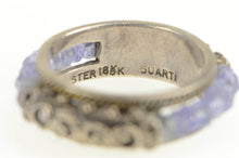 Load image into Gallery viewer, Sterling Silver 18K Gold Amethyst Beaded Ornate Band Ring