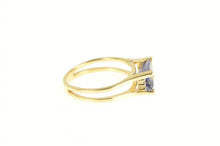 Load image into Gallery viewer, 14K Emerald Cut Amethyst Diamond Accent Squared Ring Yellow Gold