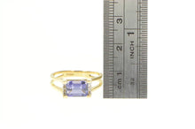 Load image into Gallery viewer, 14K Emerald Cut Amethyst Diamond Accent Squared Ring Yellow Gold