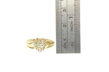 Load image into Gallery viewer, 10K Diamond Heart Cluster Love Symbol Statement Ring Yellow Gold