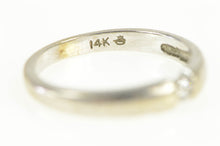 Load image into Gallery viewer, 14K Diamond Inset Simple Classic Stackable Band Ring White Gold