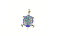 Load image into Gallery viewer, Silver Articulated Enamel Box Turtle Artisan Animal Charm/Pendant