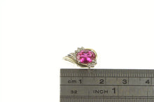 Load image into Gallery viewer, Sterling Silver 14K Gold Sim. Ruby Diamond Accent Statement Pendant