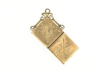 Load image into Gallery viewer, Gold Filled Victorian T W Monogram Floral Engraved Locket Charm/Pendant