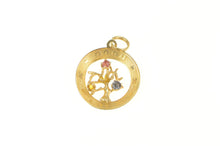 Load image into Gallery viewer, 14K 1960&#39;s Good Luck Tree of Life Round Vintage Charm/Pendant Yellow Gold