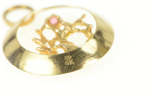 Load image into Gallery viewer, 14K 1960&#39;s Good Luck Tree of Life Round Vintage Charm/Pendant Yellow Gold