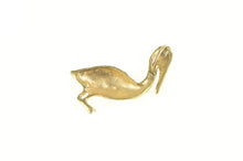 Load image into Gallery viewer, 14K Sapphire Eyed Pelican Coastal Bird Animal Charm/Pendant Yellow Gold