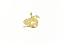Load image into Gallery viewer, 14K Diamond Cut Coiled Snake Serpent Rattlesnake Charm/Pendant Yellow Gold