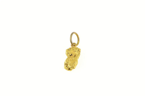 24K Raw Textured Cluster Nugget Gold Rush Charm/Pendant Yellow Gold