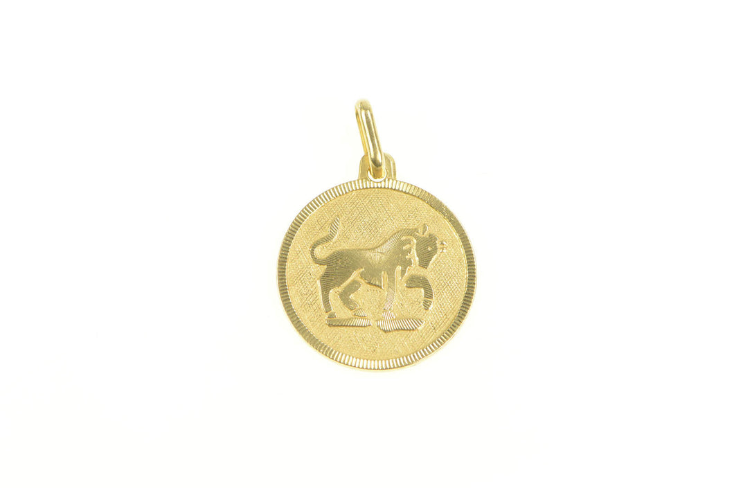18K Leo Lion Astrology Zodiac Star Sign Charm/Pendant Yellow Gold