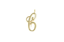 Load image into Gallery viewer, 14K C Cursive Letter Initial Monogram Name Pendant Yellow Gold
