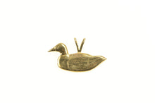 Load image into Gallery viewer, 14K Artisan Duck Mallard Bird Decoy Hunter Pendant Yellow Gold
