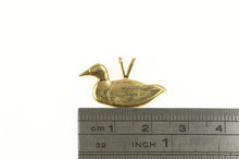 Load image into Gallery viewer, 14K Artisan Duck Mallard Bird Decoy Hunter Pendant Yellow Gold