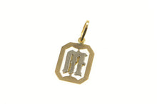 Load image into Gallery viewer, 18K Ornate Two Tone M Monogram Initial Squared Charm/Pendant Yellow Gold