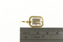 Load image into Gallery viewer, 18K Ornate Two Tone M Monogram Initial Squared Charm/Pendant Yellow Gold