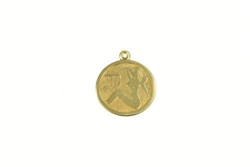 14K Virgo Astrology Zodiac Star Sign Maiden Charm/Pendant Yellow Gold