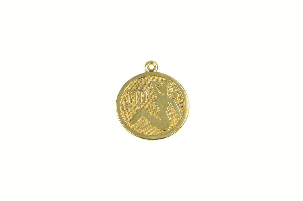 14K Virgo Astrology Zodiac Star Sign Maiden Charm/Pendant Yellow Gold