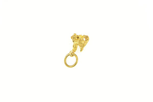 24K Raw Abstract Textured Nugget Cluster Charm/Pendant Yellow Gold