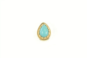 14K Pear Turquoise Vintage Slide Bracelet Charm/Pendant Yellow Gold