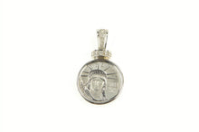 Load image into Gallery viewer, 14K Diamond 1/10th Oz $10 Platinum Double Eagle Pendant White Gold