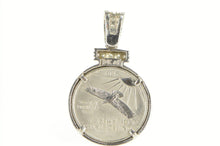 Load image into Gallery viewer, 14K Diamond 1/10th Oz $10 Platinum Double Eagle Pendant White Gold