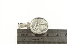 Load image into Gallery viewer, 14K Diamond 1/10th Oz $10 Platinum Double Eagle Pendant White Gold