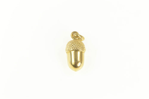 18K 3D Acorn Oak Tree Seed Nature Motif Charm/Pendant Yellow Gold
