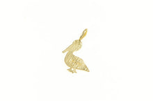 Load image into Gallery viewer, 14K Pelican Coastal Bird Beach Diamond Cut Charm/Pendant Yellow Gold
