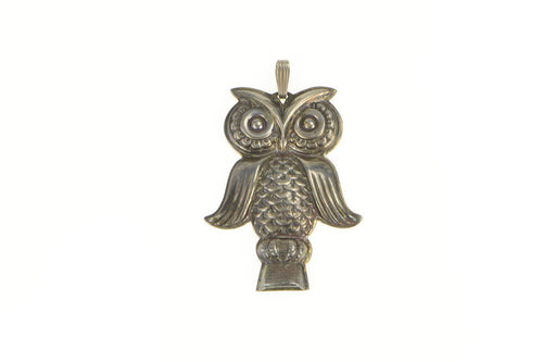 Sterling Silver Reed & Barton Owl Whistle Ornate Vintage Pendant