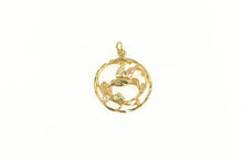 Load image into Gallery viewer, 10K Black Hills Hummingbird Leaf Vine Round Charm/Pendant Yellow Gold