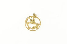 Load image into Gallery viewer, 10K Black Hills Hummingbird Leaf Vine Round Charm/Pendant Yellow Gold