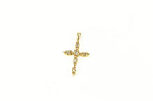 Load image into Gallery viewer, 14K Diamond Classic Cross Christian Symbol Pendant Yellow Gold